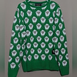 Heritage Green Sheep Pattern Sweater